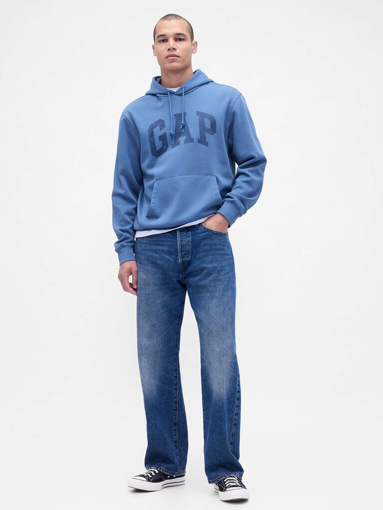 Felpa con cappuccio e ricamo logo Blu | - GAP Italia