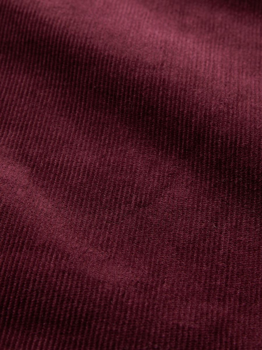 Pantalone straight a vita alta in corduroy Donna_7