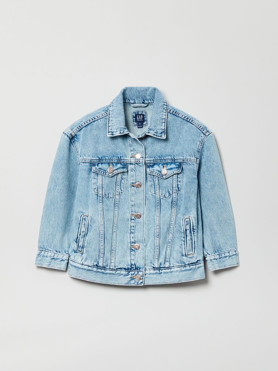 Denim jacket with pockets Girl_0