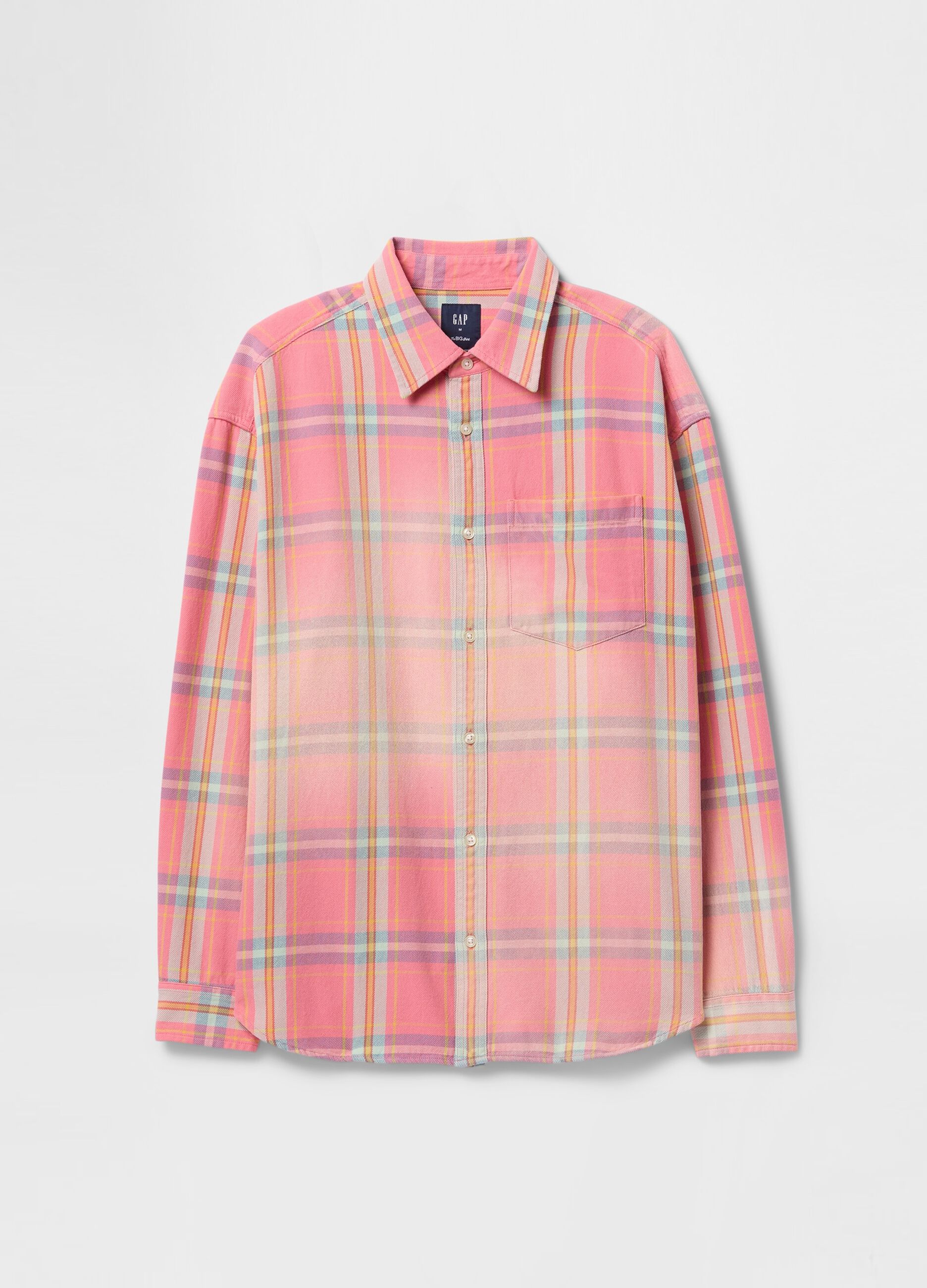 Camicia a quadri arancioni e rosa in cotone Gap_3