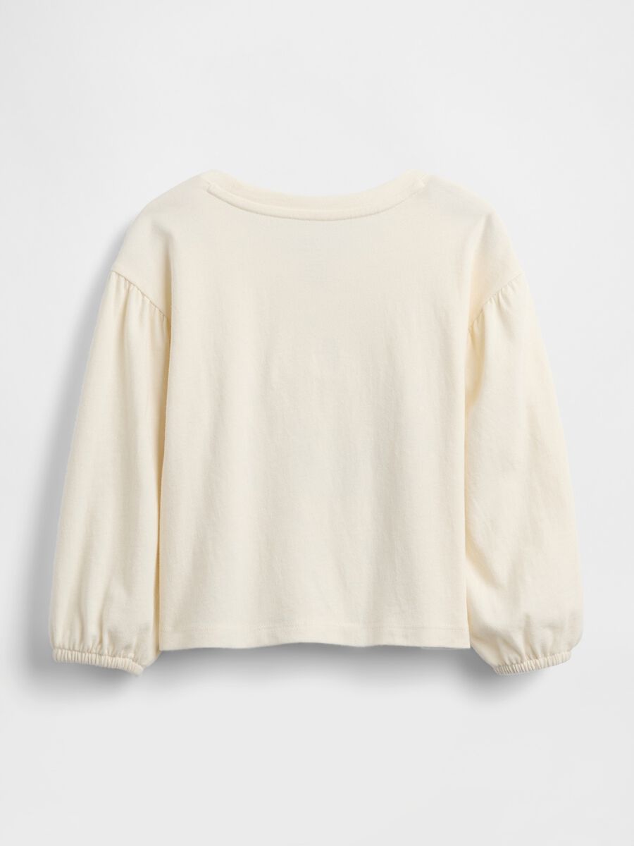 Maglietta a maniche lunghe con stampa gatto Bimba_1