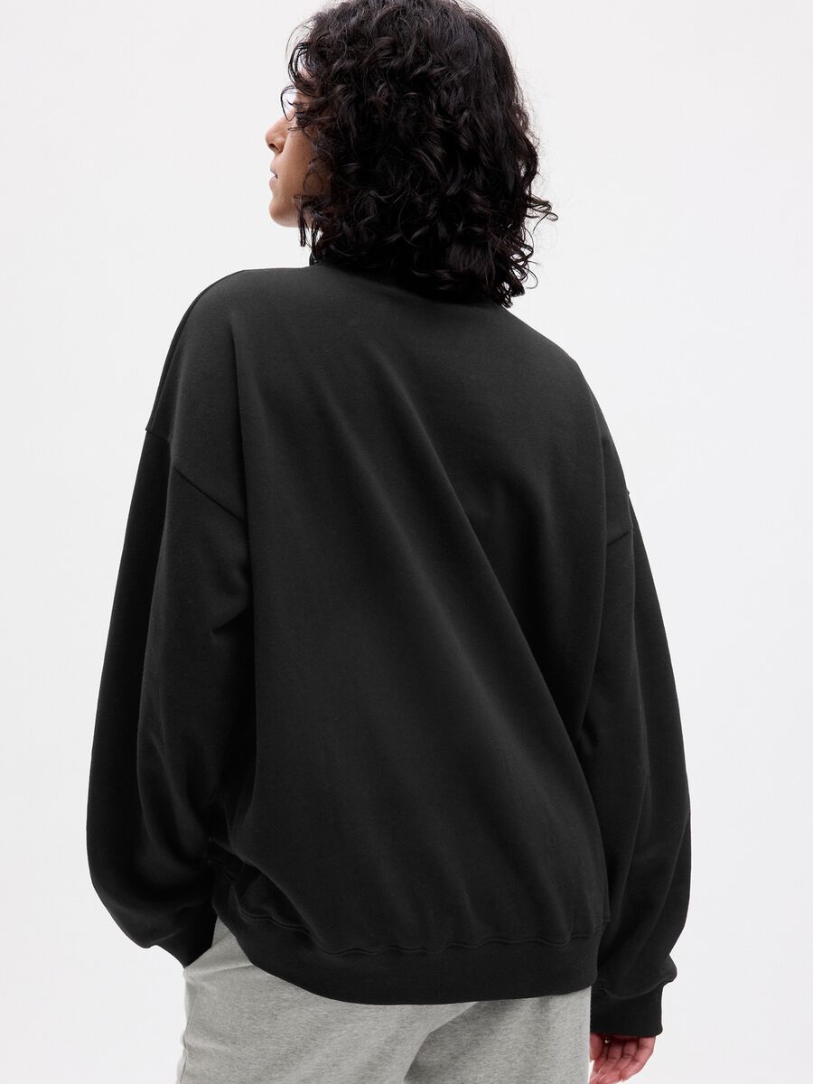 Oversized sweatshirt with mock neck and logo print Woman_1
