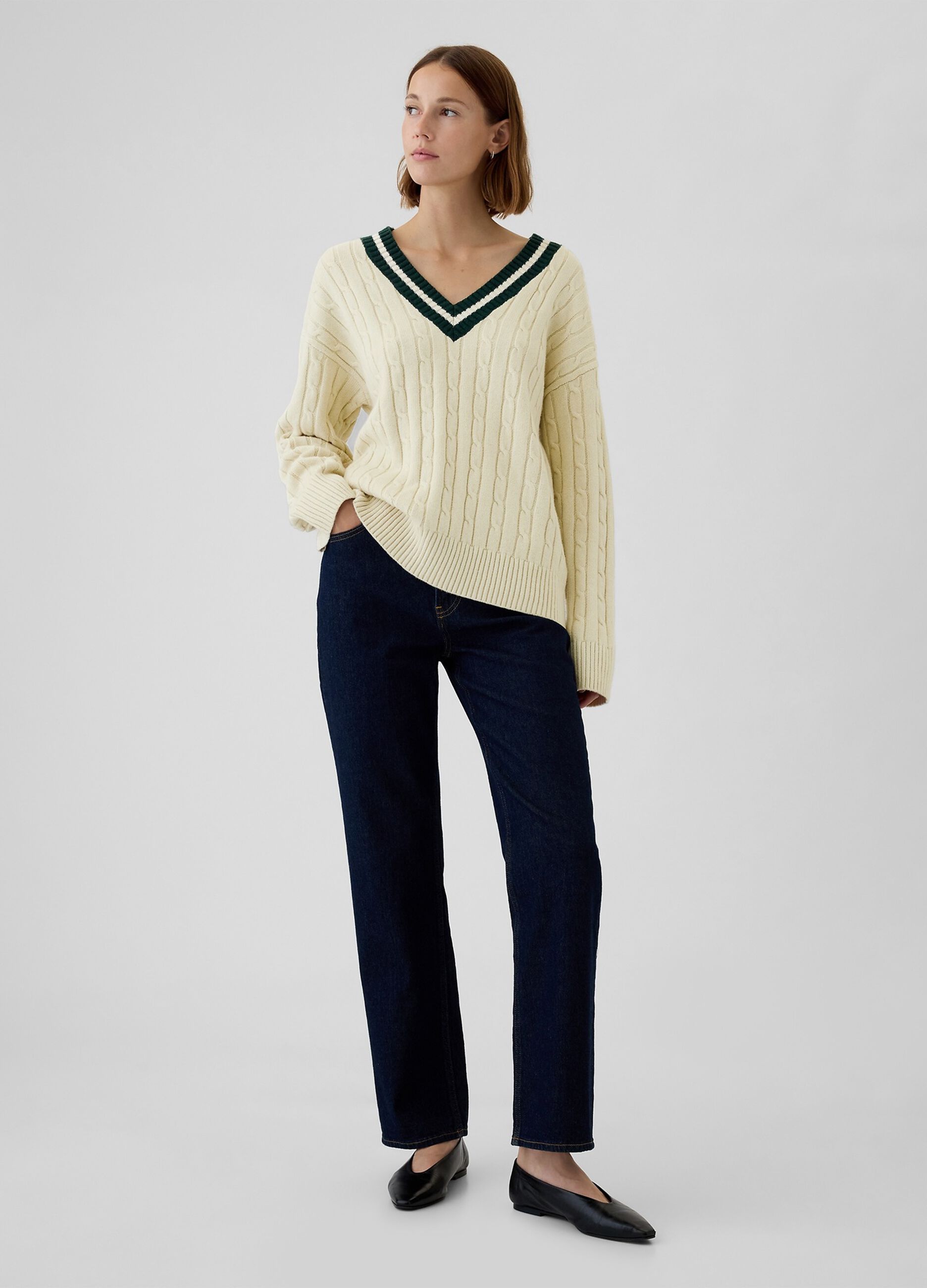 Pullover oversize con profili rigati_1