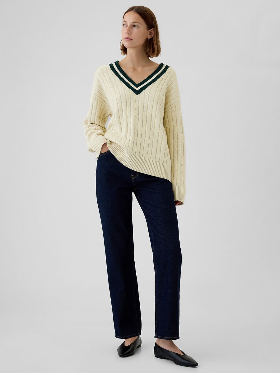 Pullover oversize con profili rigati Donna_1