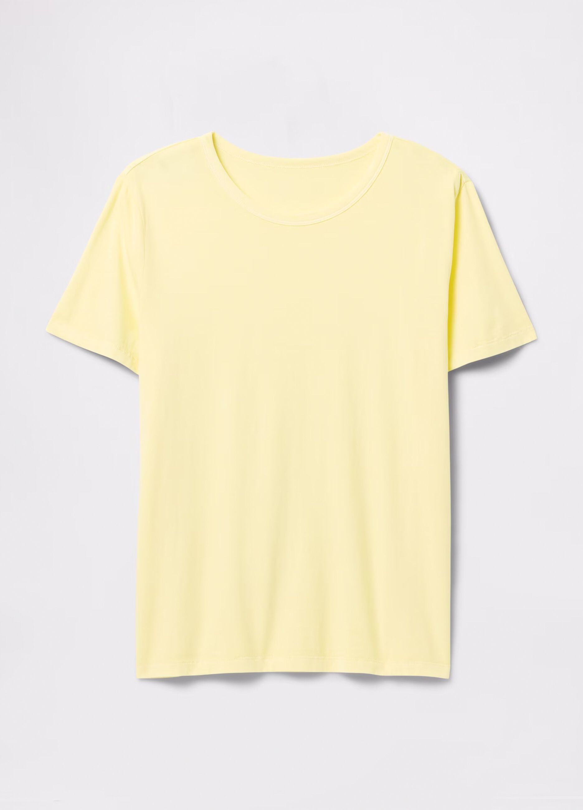 T-shirt gialla in puro cotone_3