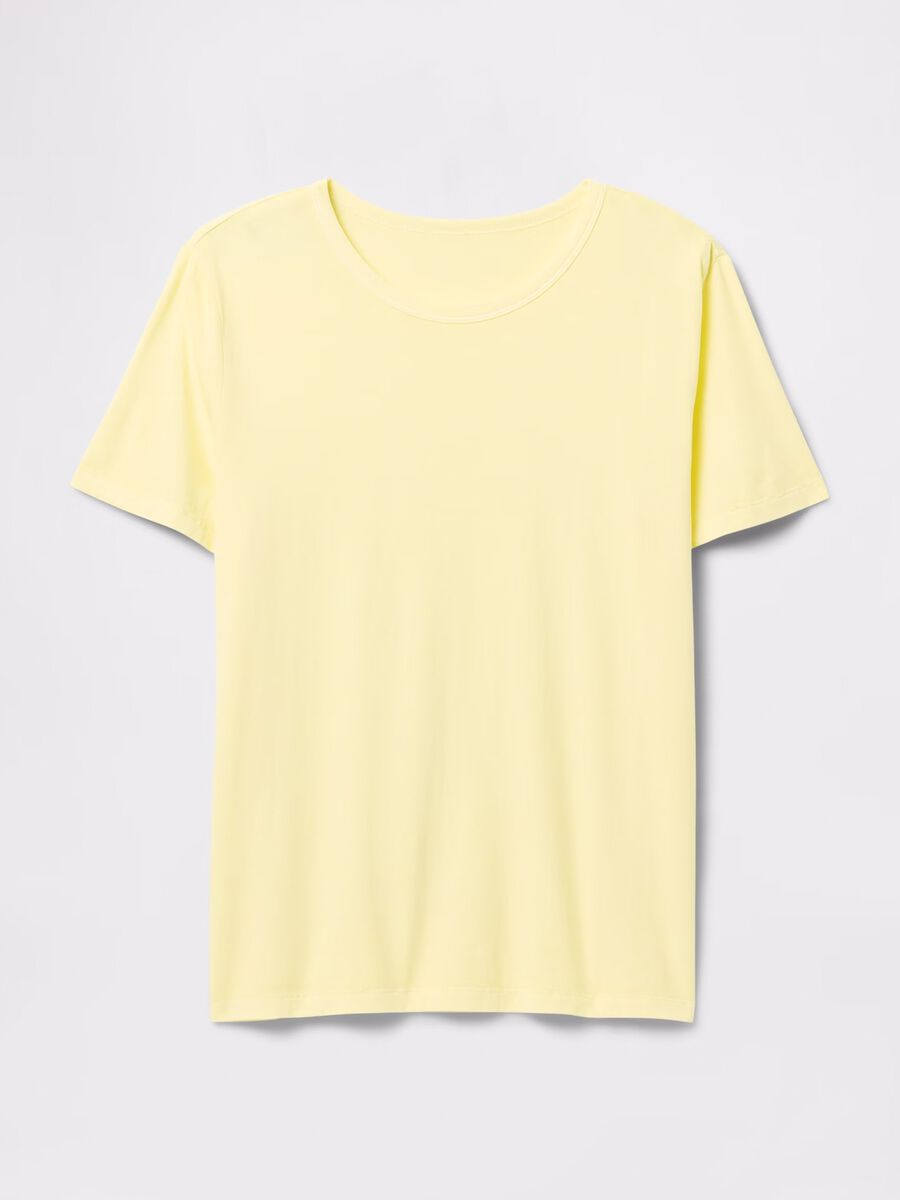 T-shirt gialla in puro cotone Donna_3