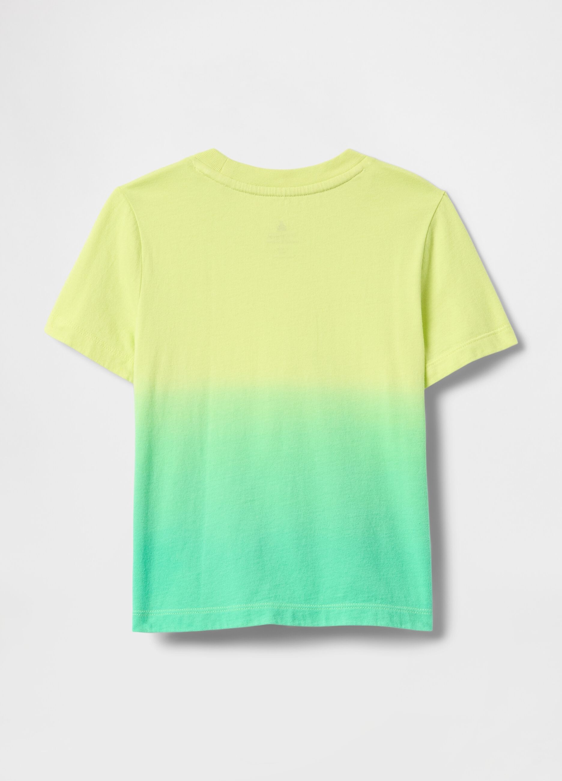 T-shirt sfumata verde lime a girocollo_1