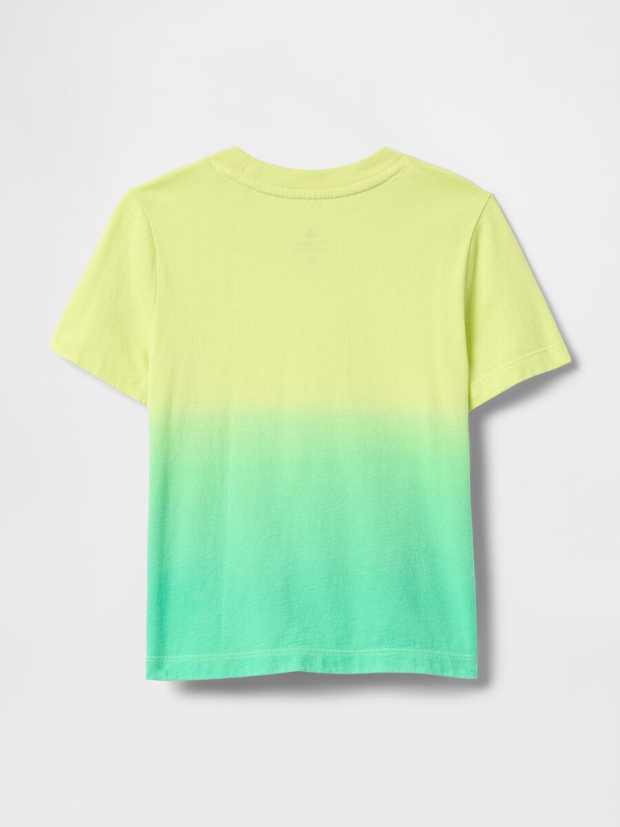T-shirt sfumata verde lime a girocollo Bimbo_1