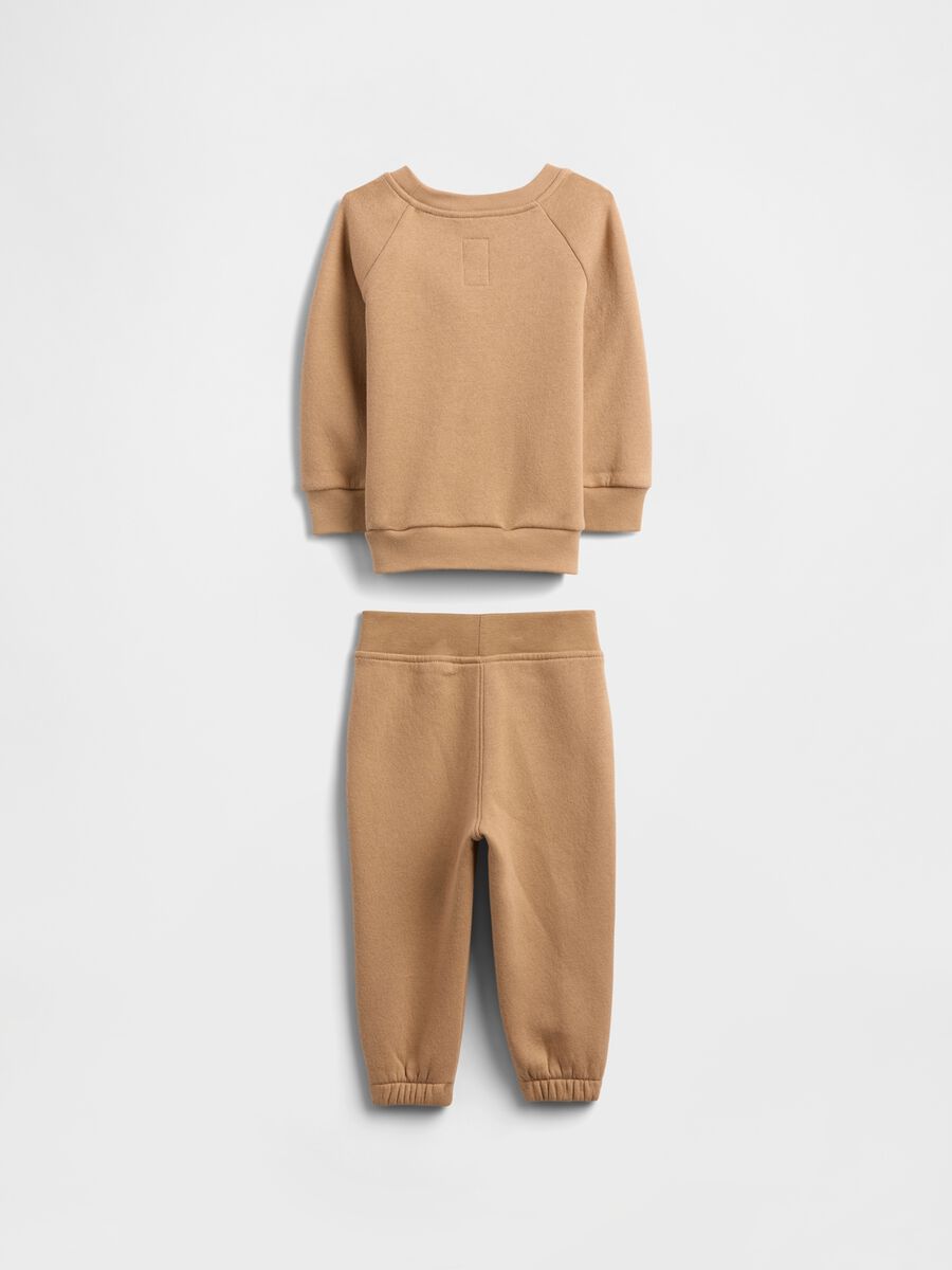Brown cotton blend set Newborn Boy_1