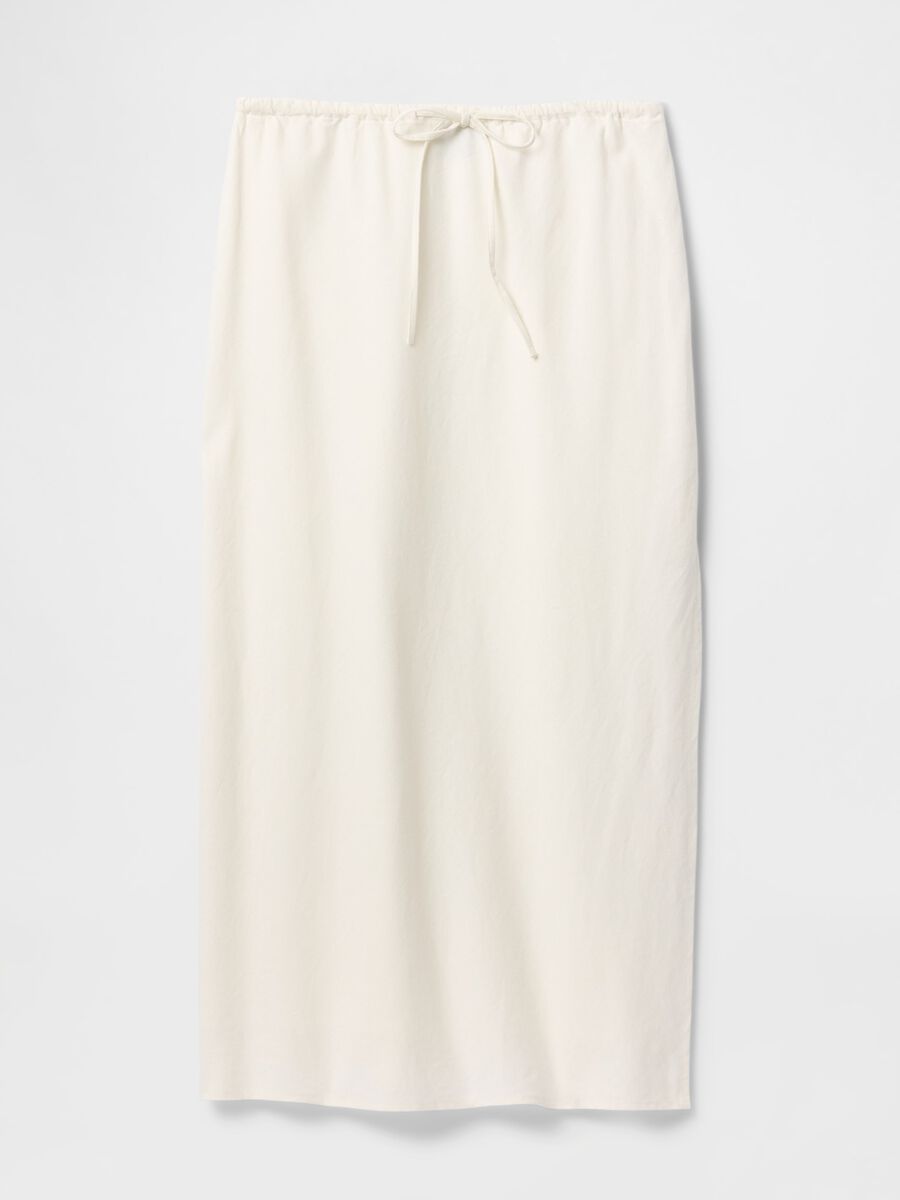 Long white skirt in linen and viscose Woman_3
