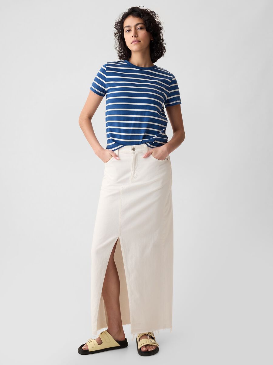 T-shirt in cotone bio con scollo rotondo Donna_1