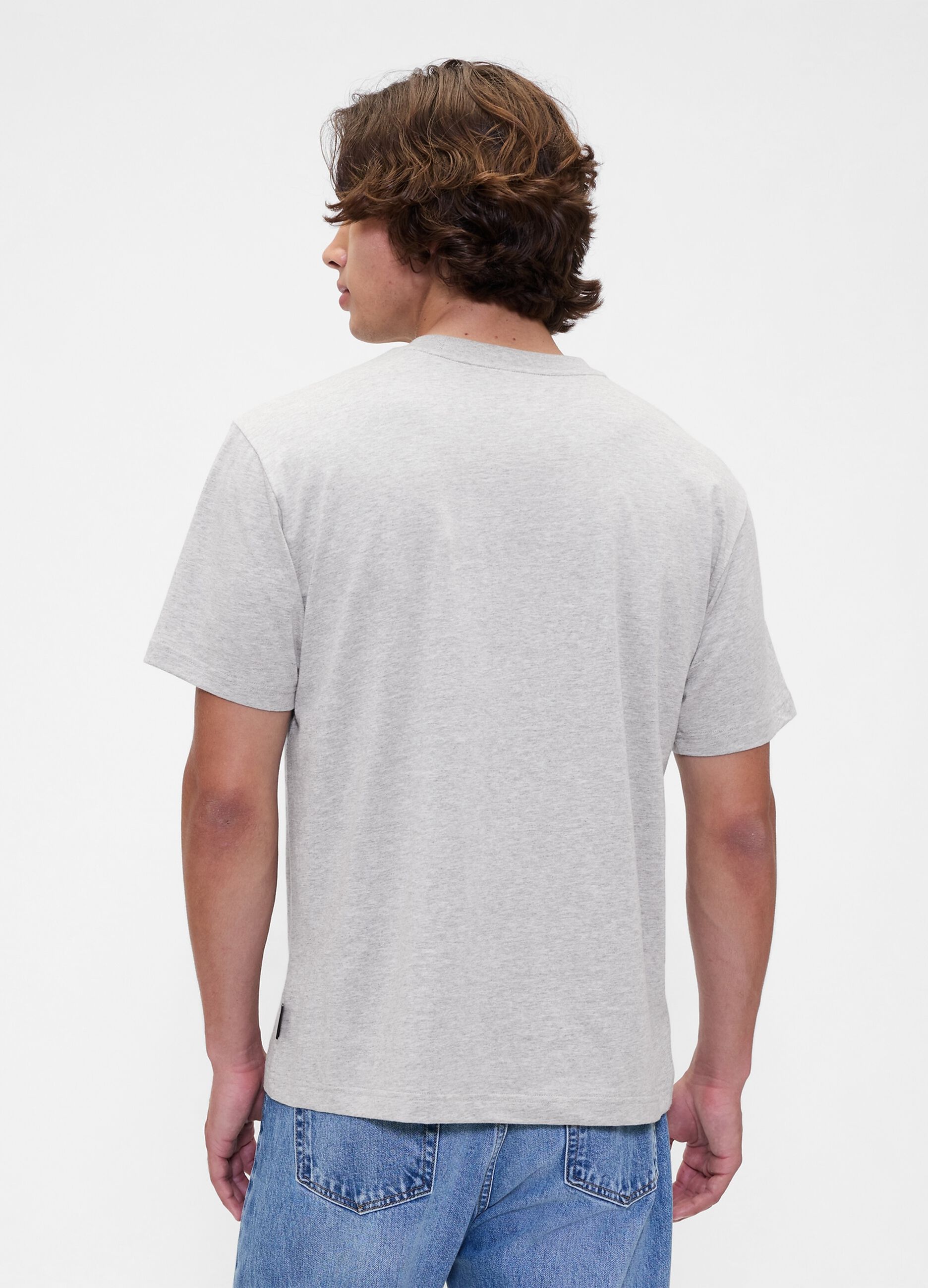 T-shirt grigia a maniche corte con stampa gap