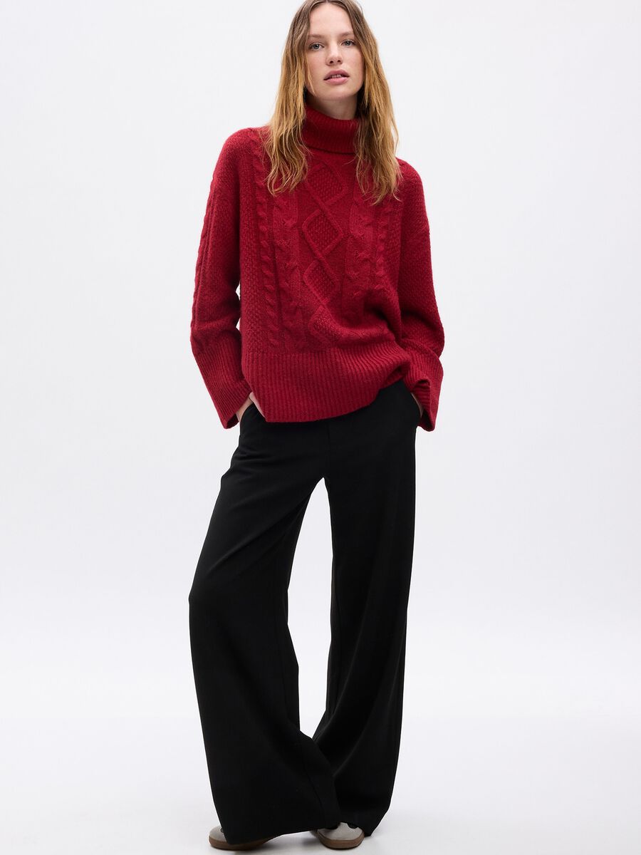 Turtle-neck pullover with slits Woman_0