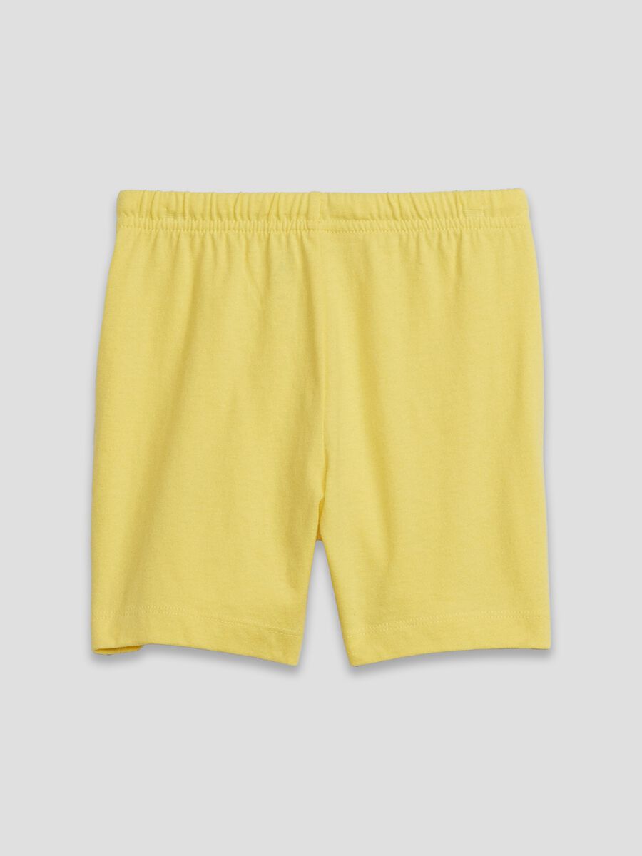Shorts in cotone con ricamo orsetto Bimbo_2