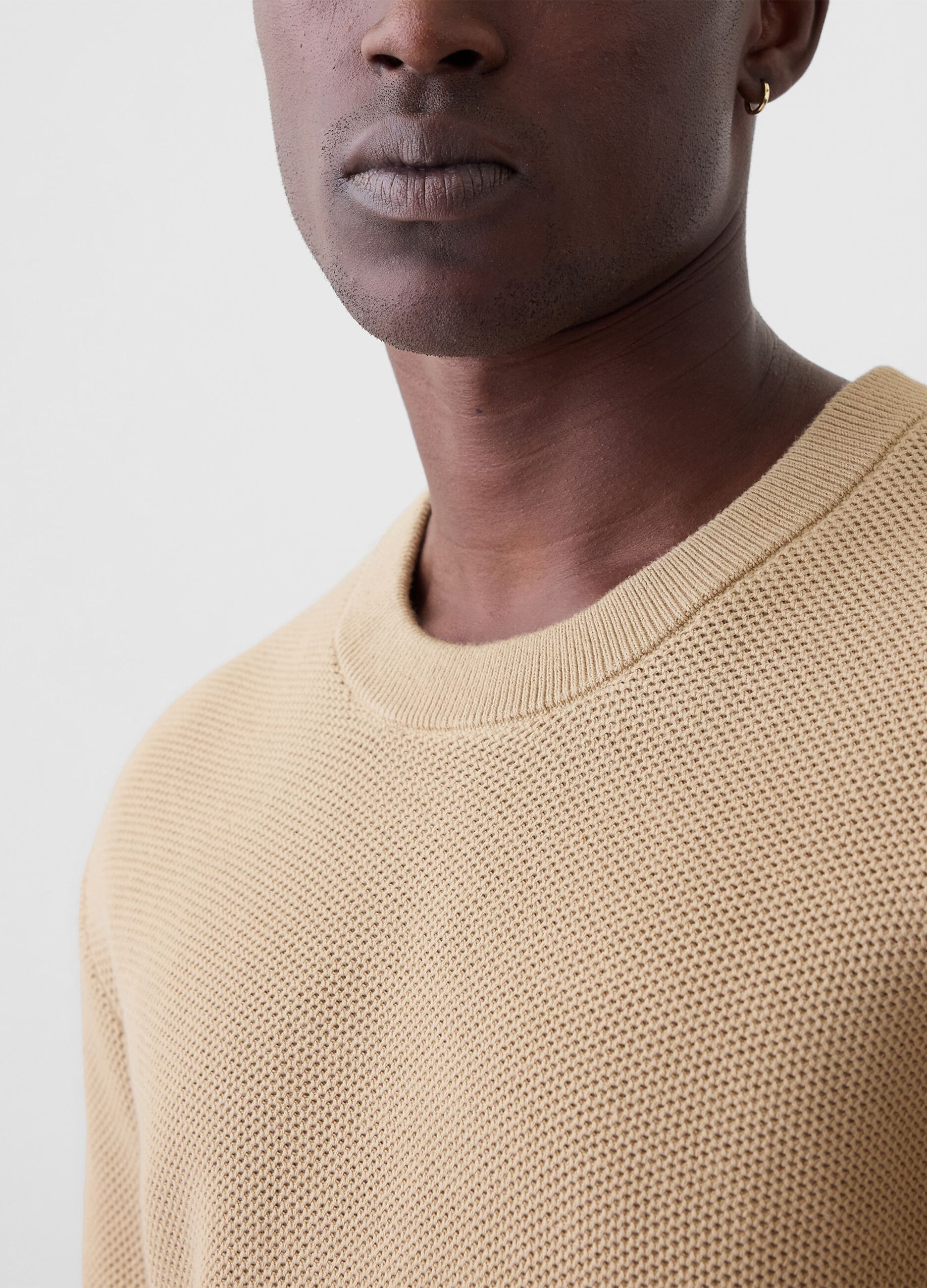 Pullover con micro trama a nido d'ape_3