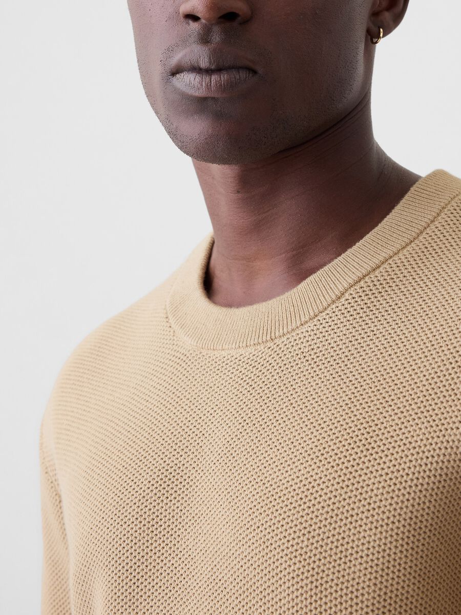 Pullover con micro trama a nido d'ape Uomo_3