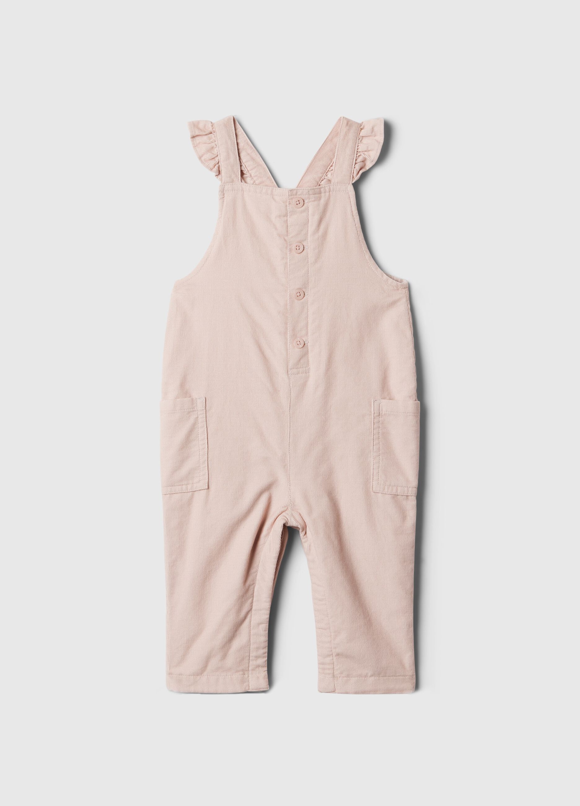 Corduroy dungarees with pockets