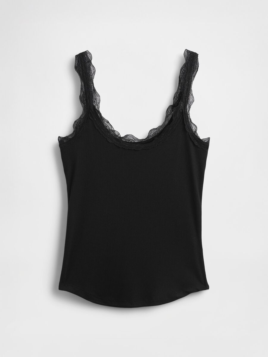 Pigiama nero con dettagli in pizzo Donna_5