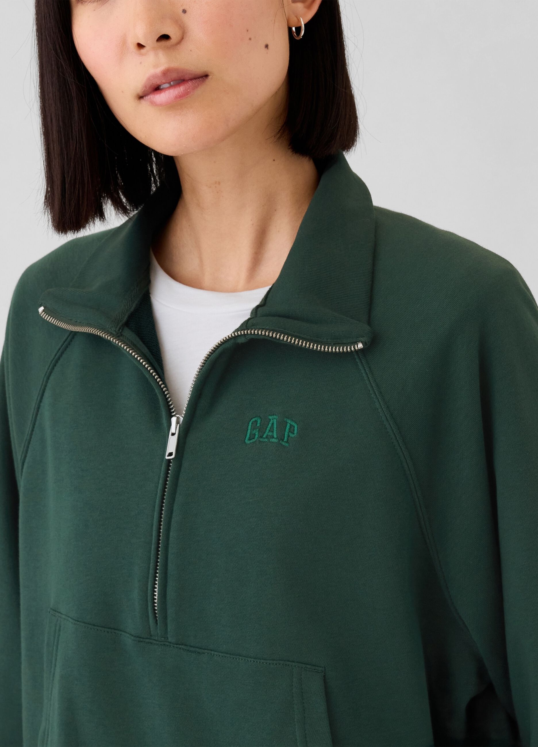 Felpa half-zip con ricamo logo_3