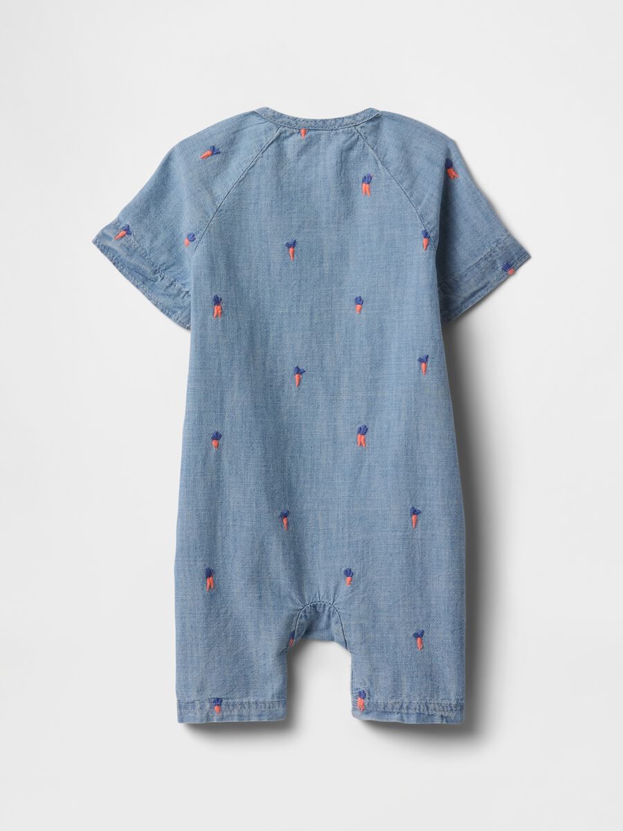 Tutina per bambini in denim con ricami colorati Neonato_1
