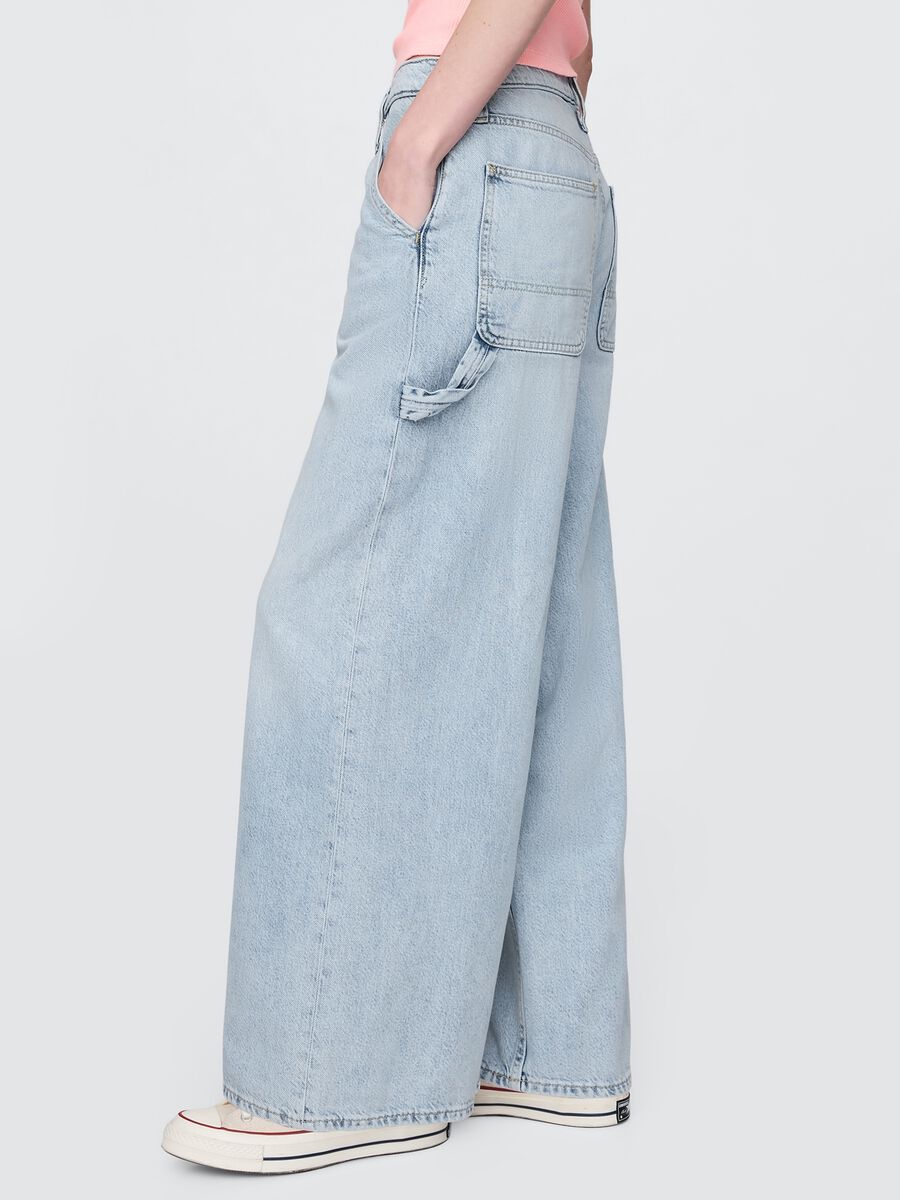 Jeans a gamba larga in misto cotone e Lyocell Donna_3