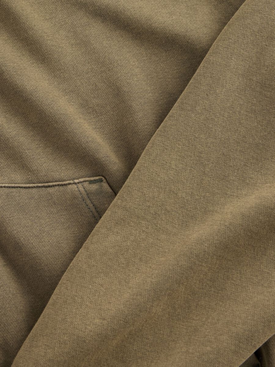 Felpa verde con cappuccio e zip Donna_4