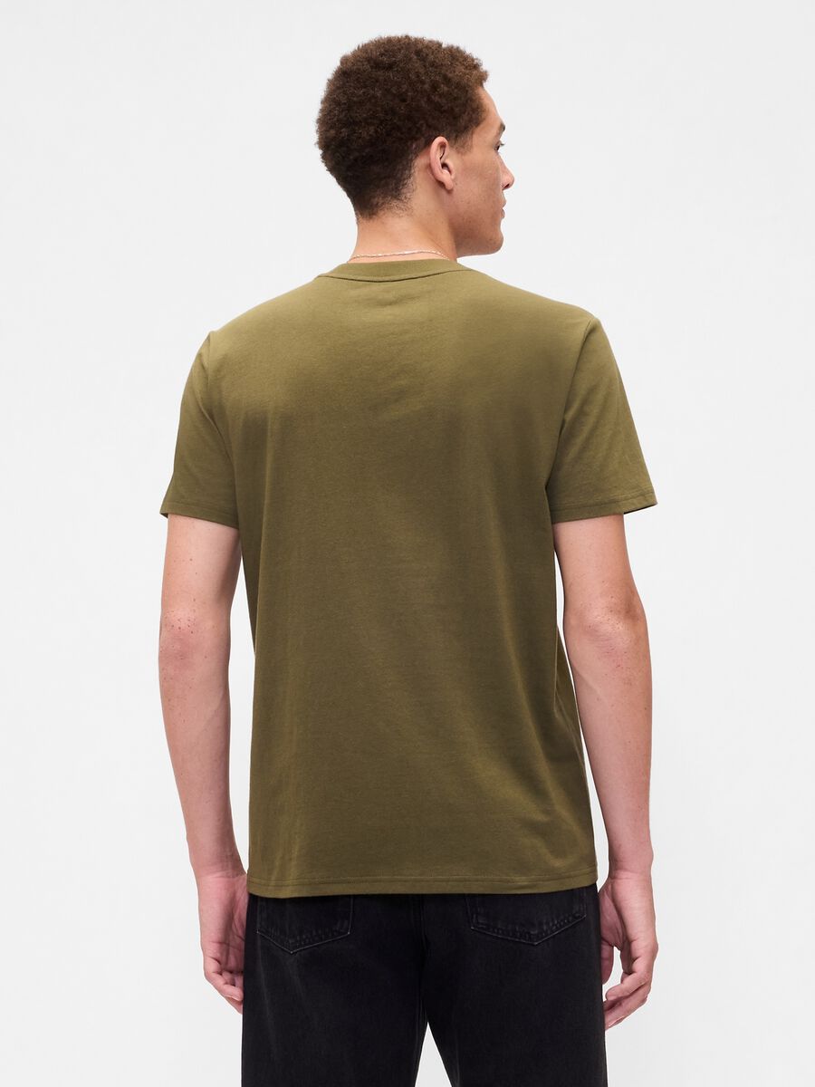 T-shirt verde a maniche corte in cotone Uomo_1