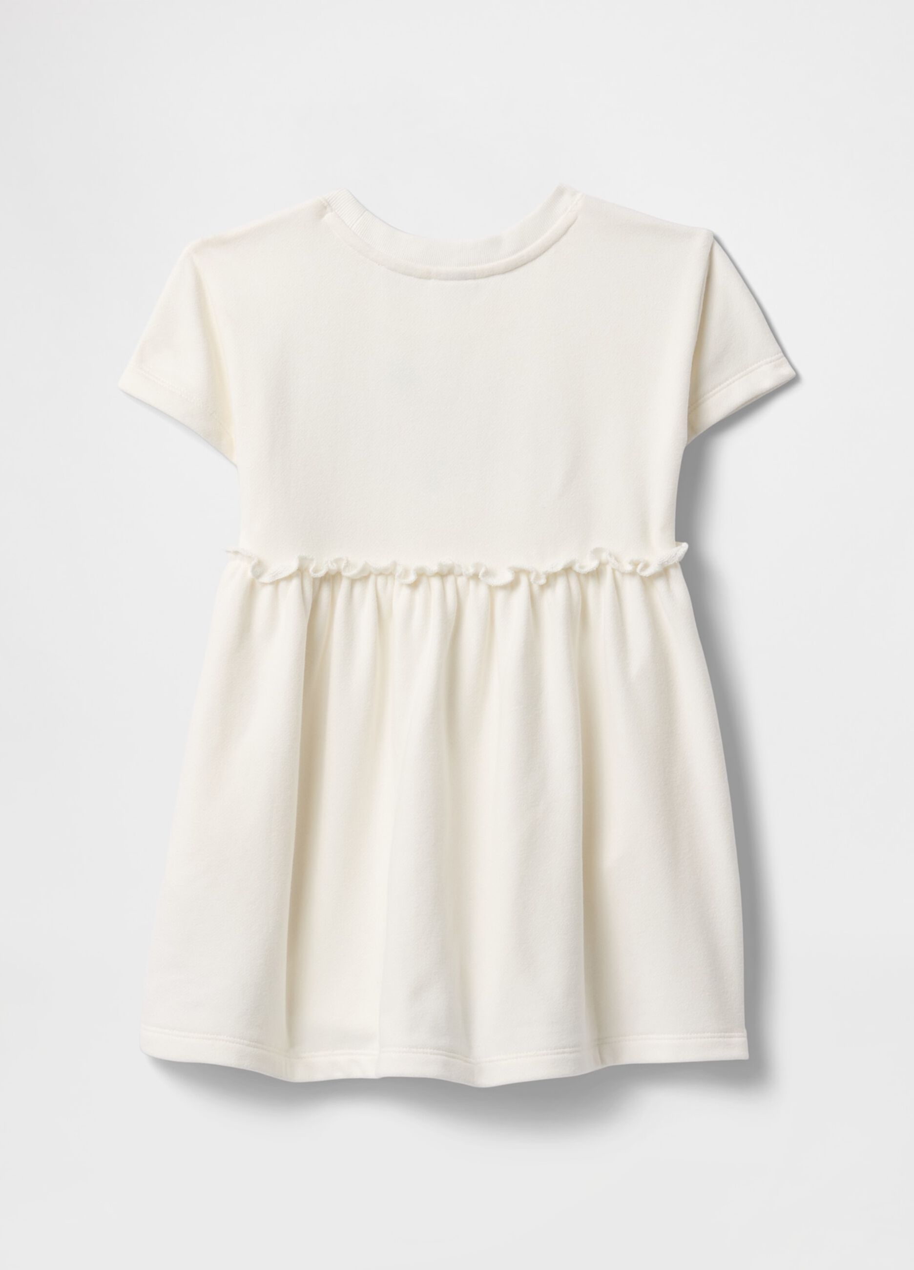 Vestito bianco a maniche corte per bambina in cotone_1