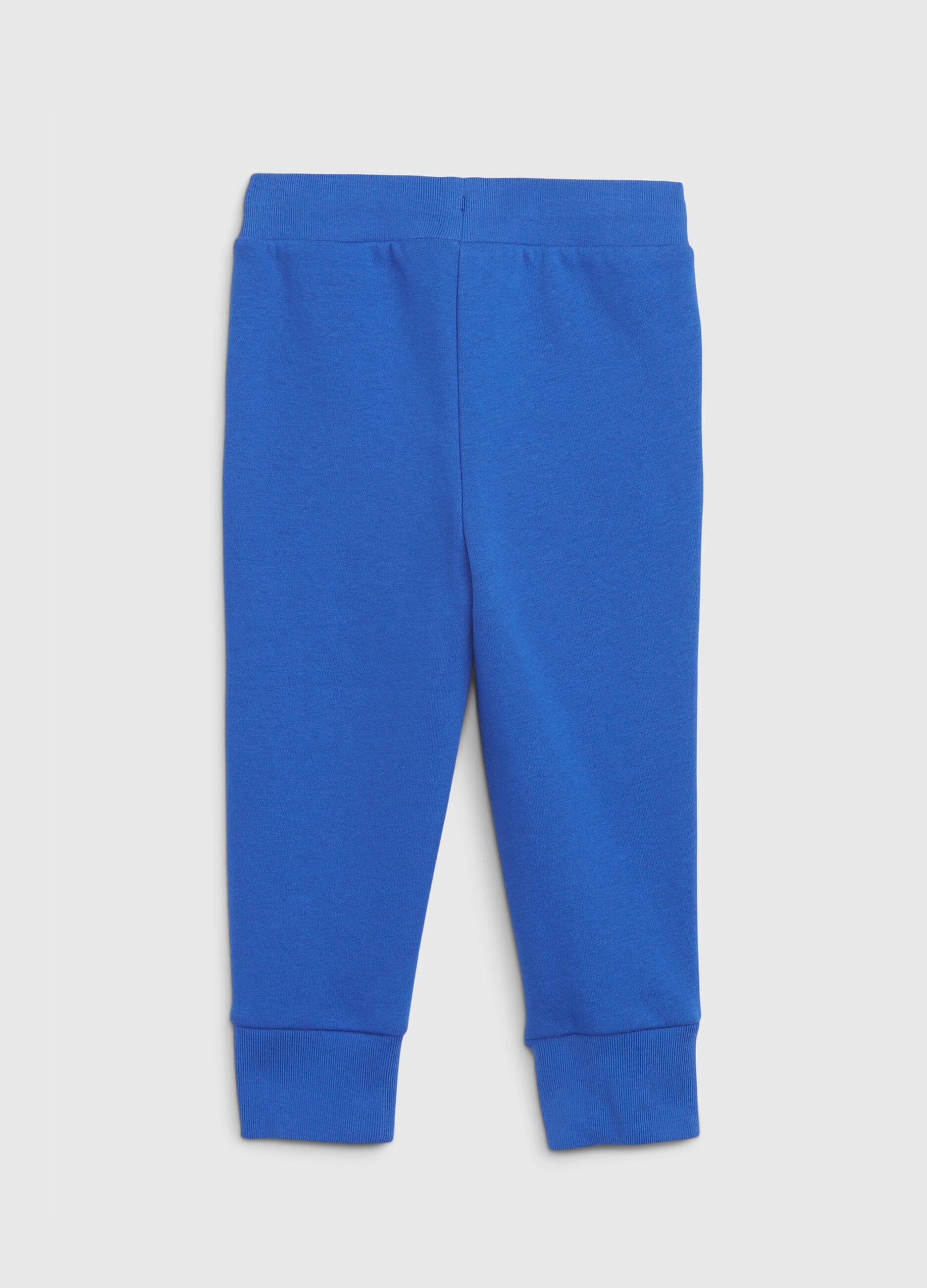 Plush joggers with drawstring and print logo_1