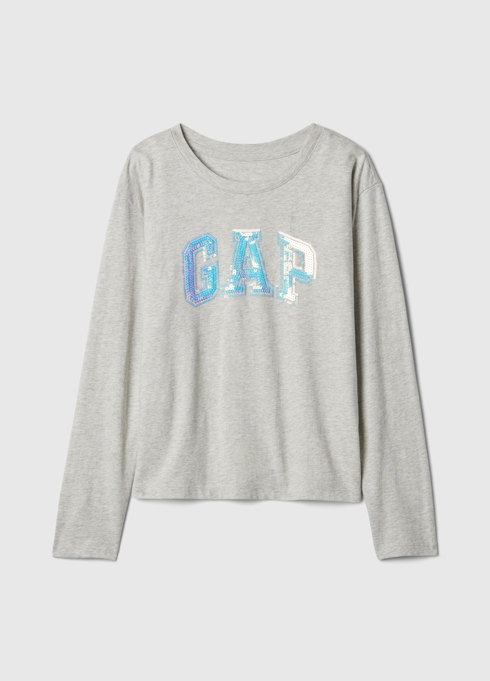 T-shirt con logo in micro paillettes_3