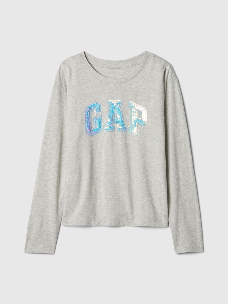 T-shirt con logo in micro paillettes Bambina_3