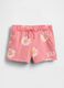 Shorts in misto cotone rosa da bambina con margherite_3