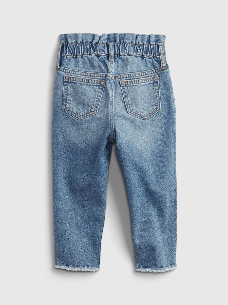 Mum-fit jeans with ruffles Toddler Girl_1