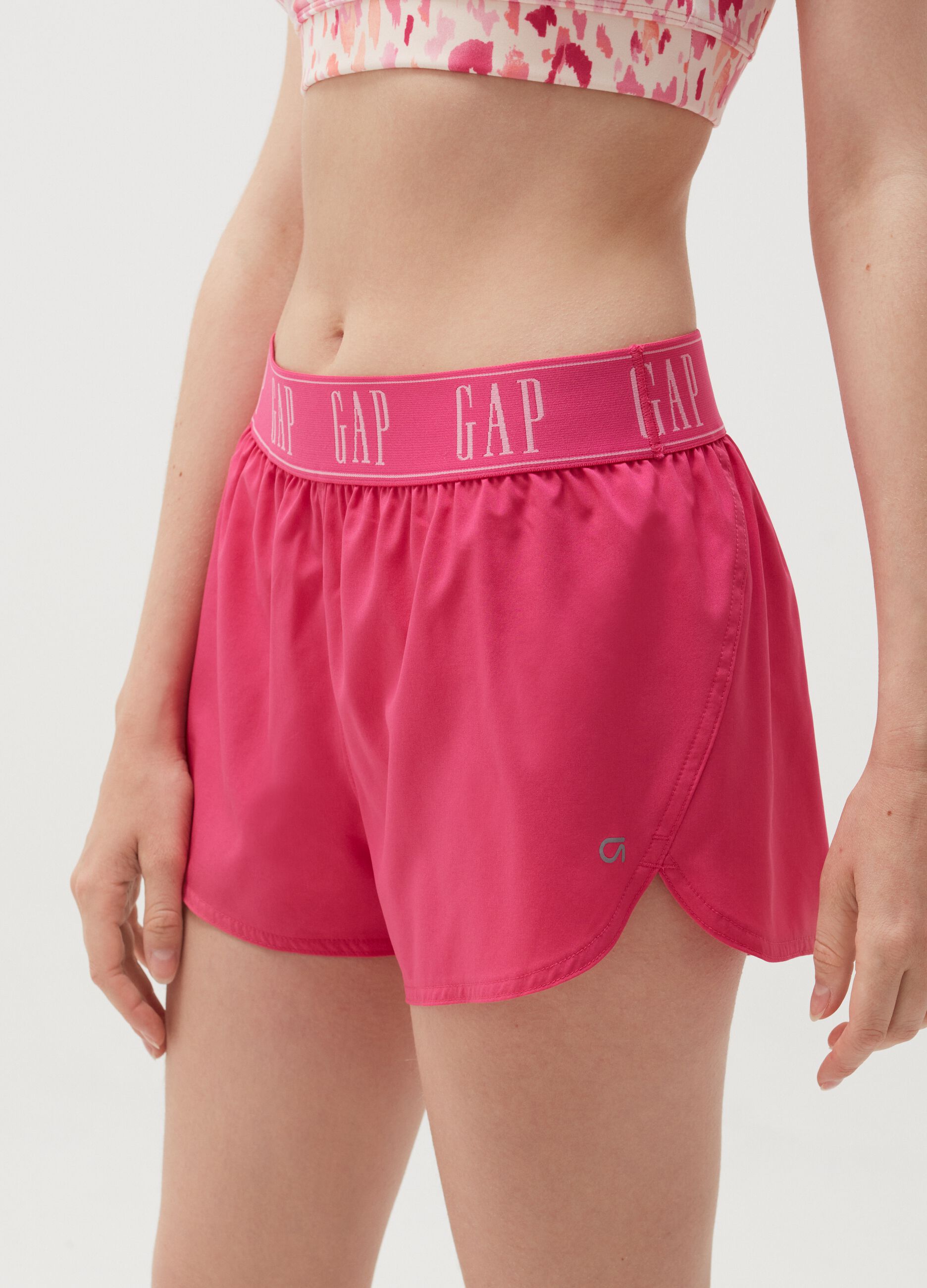 Shorts con logo in vita_1