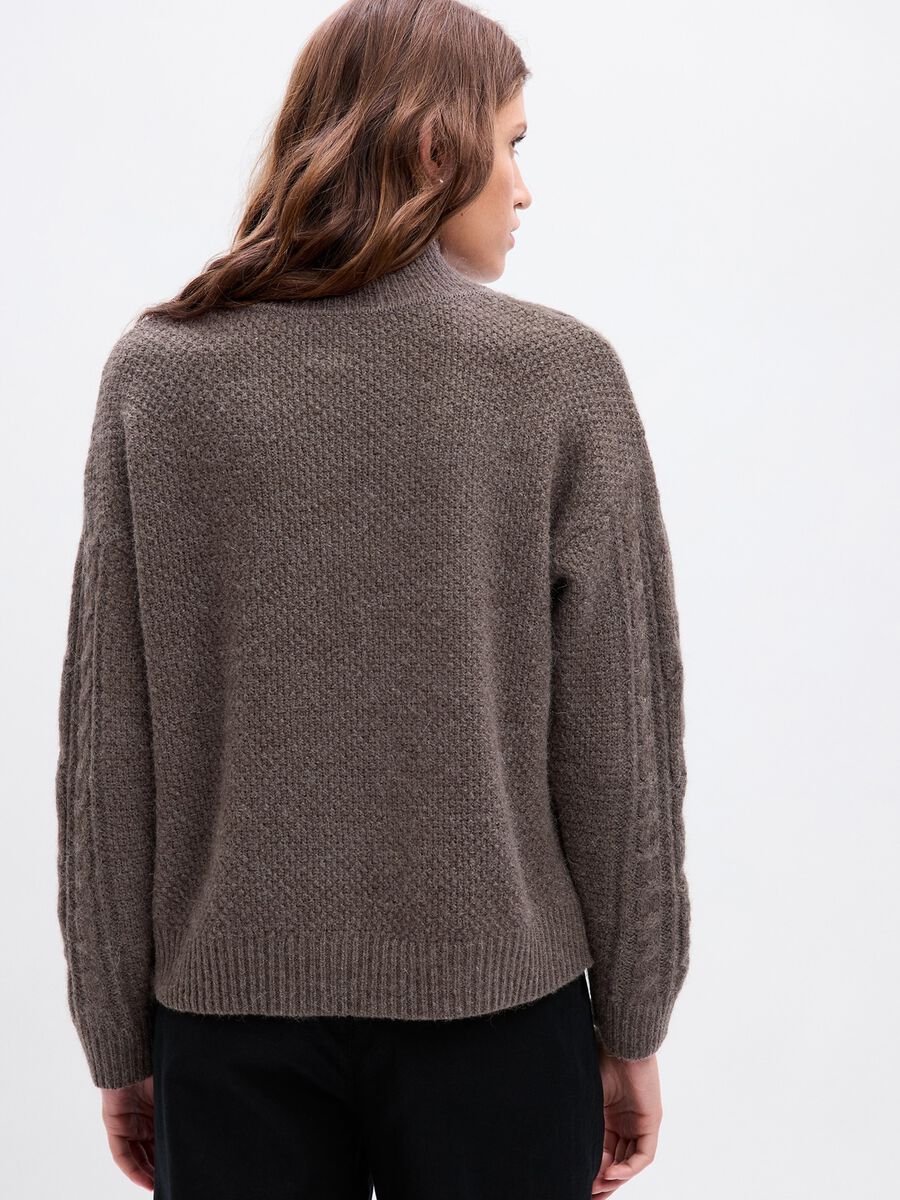 Cable knit mock neck pullover Woman_1