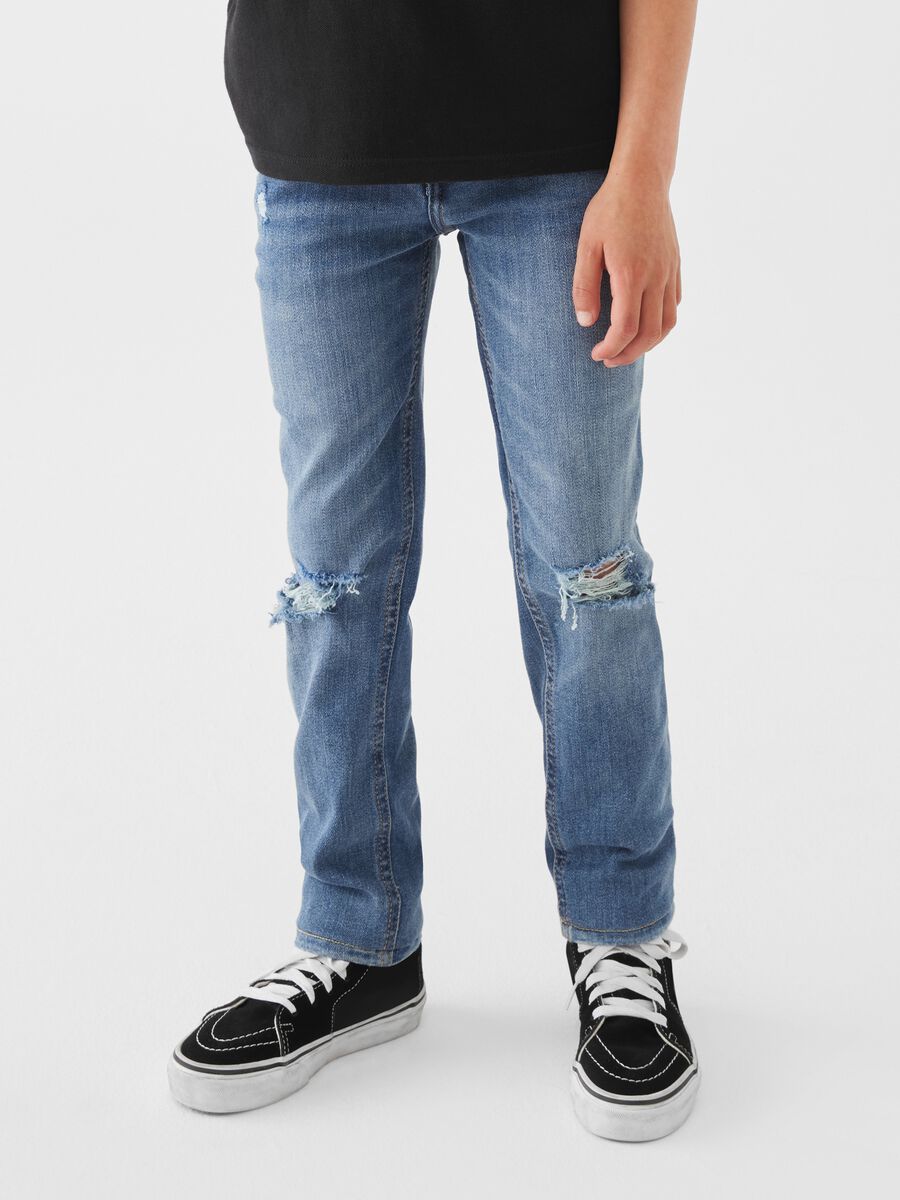 Skinny-fit jeans with abrasions Boy_1