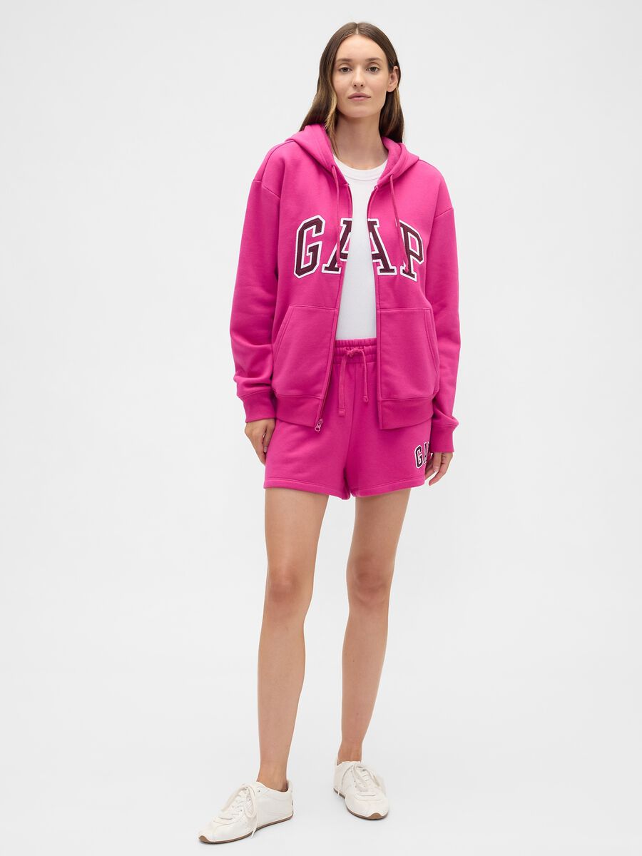 Pink Hoodie with Full Zip Woman_1