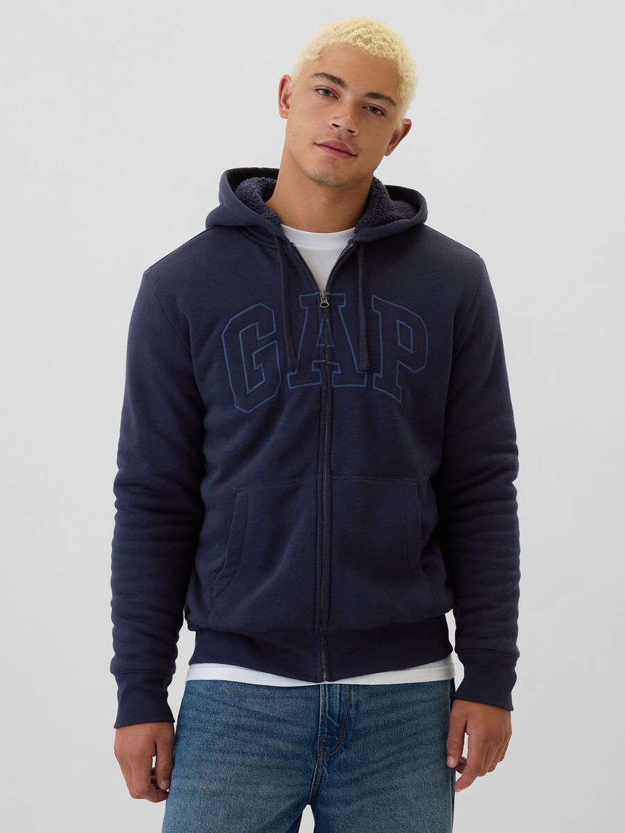 Felpa con cappuccio ricamo logo Uomo_0