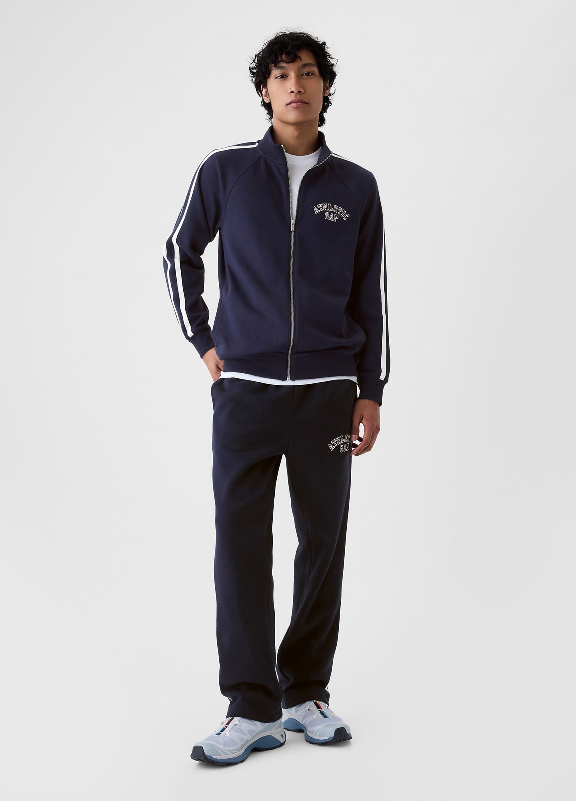 Full-zip con bande rigate ricamo logo Athletic_1