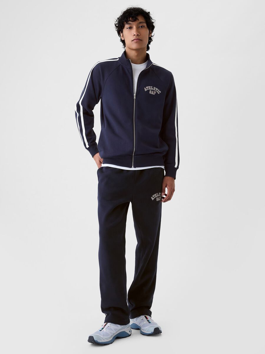 Full-zip con bande rigate ricamo logo Athletic Uomo_1