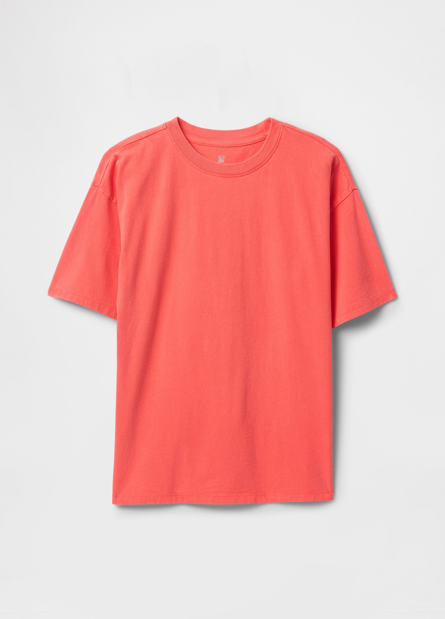 T-shirt oversize corallo in cotone