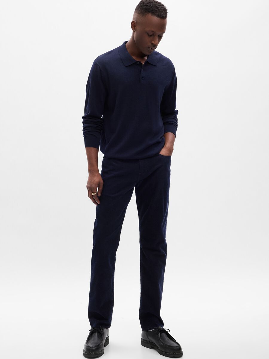 Slim-fit trousers in stretch corduroy Man_0