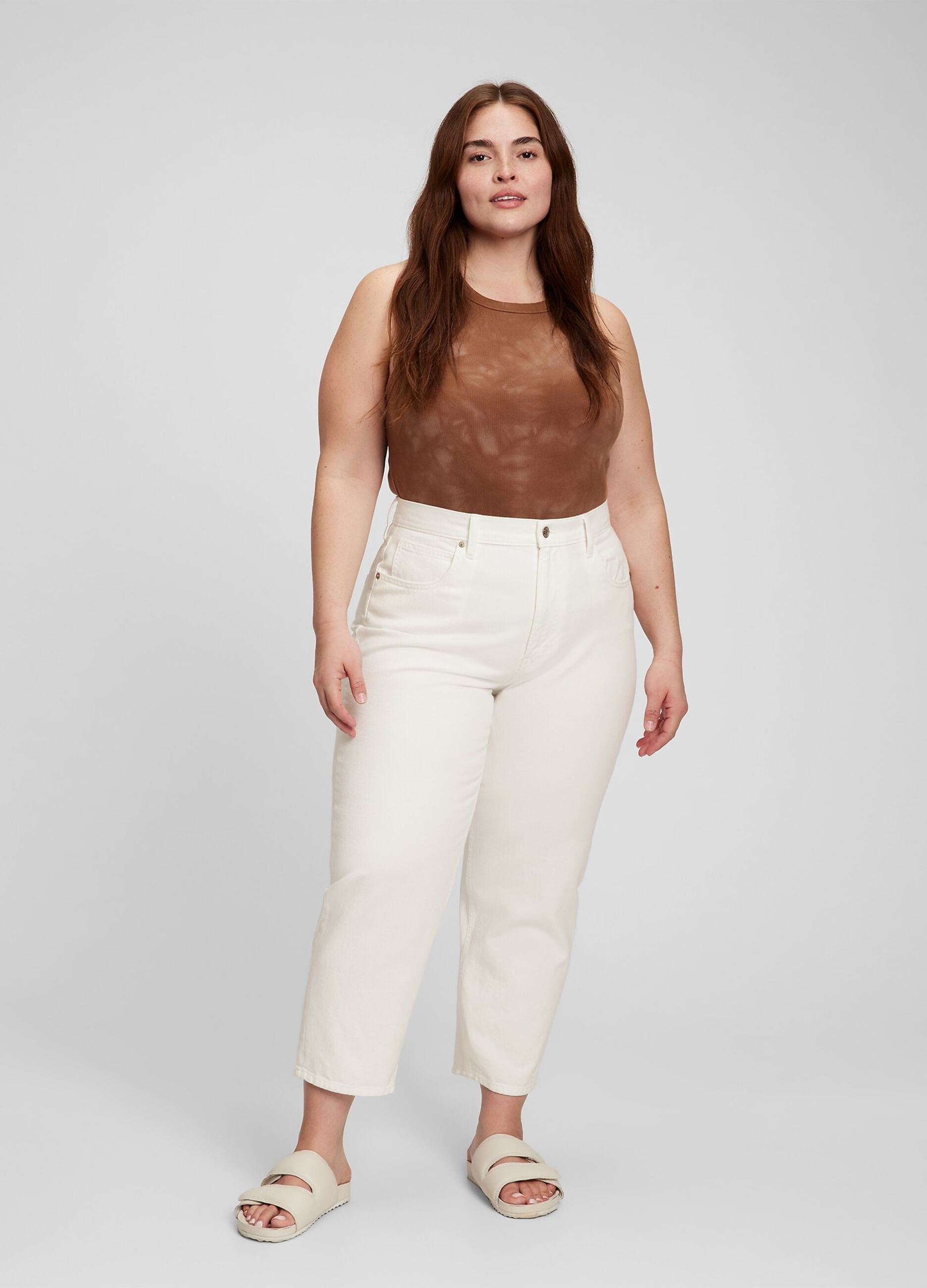 Jeans barrel fit a vita alta