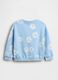 Light blue cotton-blend baby sweatshirt, regular fit, with daisies_1