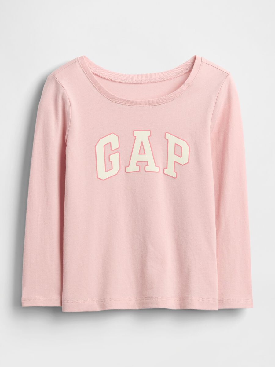 Pink Long Sleeve Cotton T-Shirt Girl_0