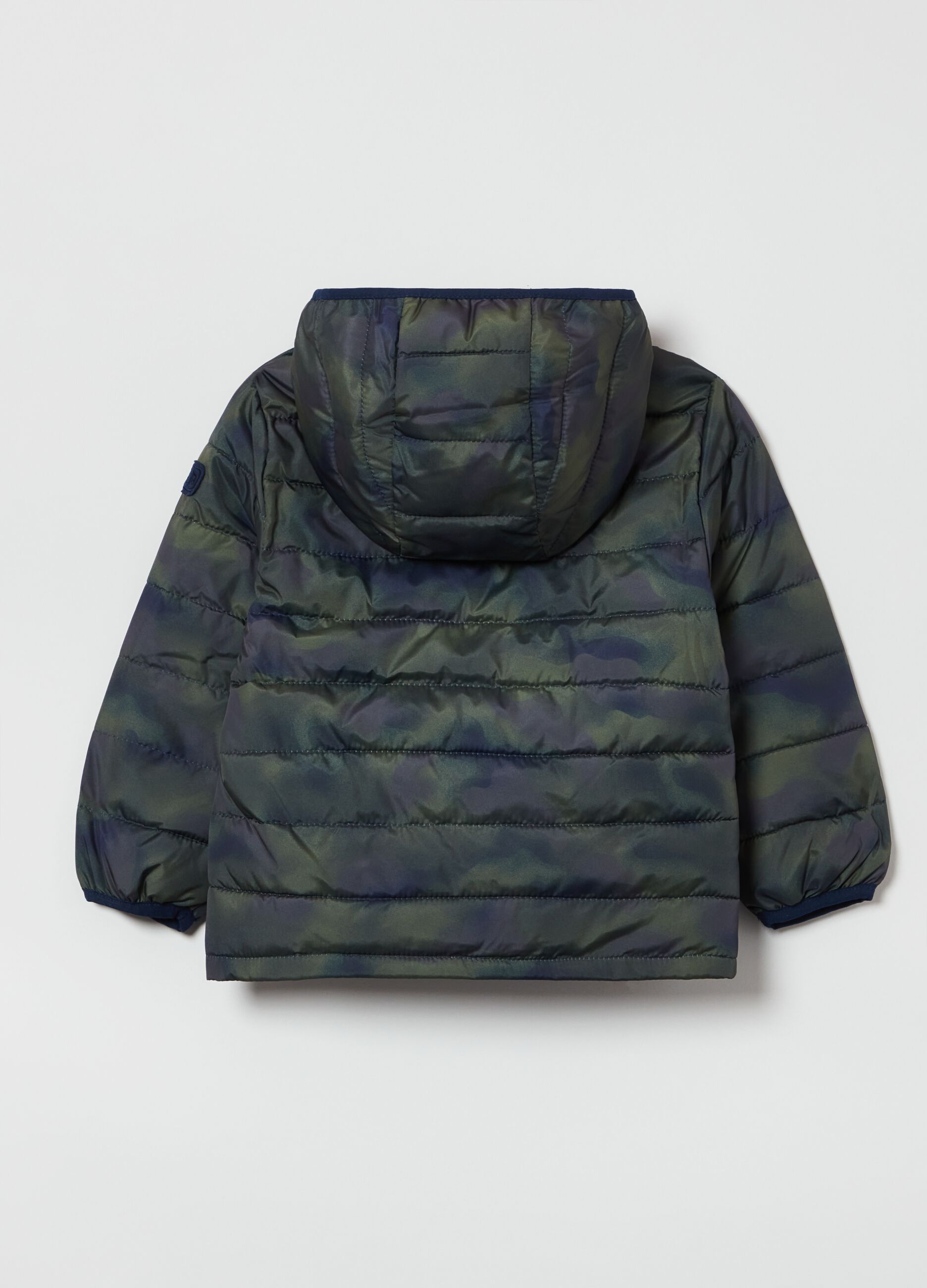 Camouflage padded jacket with hood