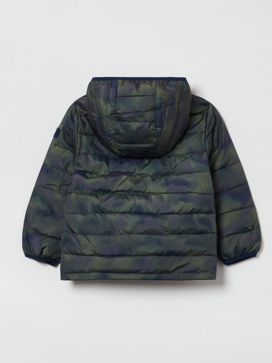 Camouflage padded jacket with hood Toddler Boy_1