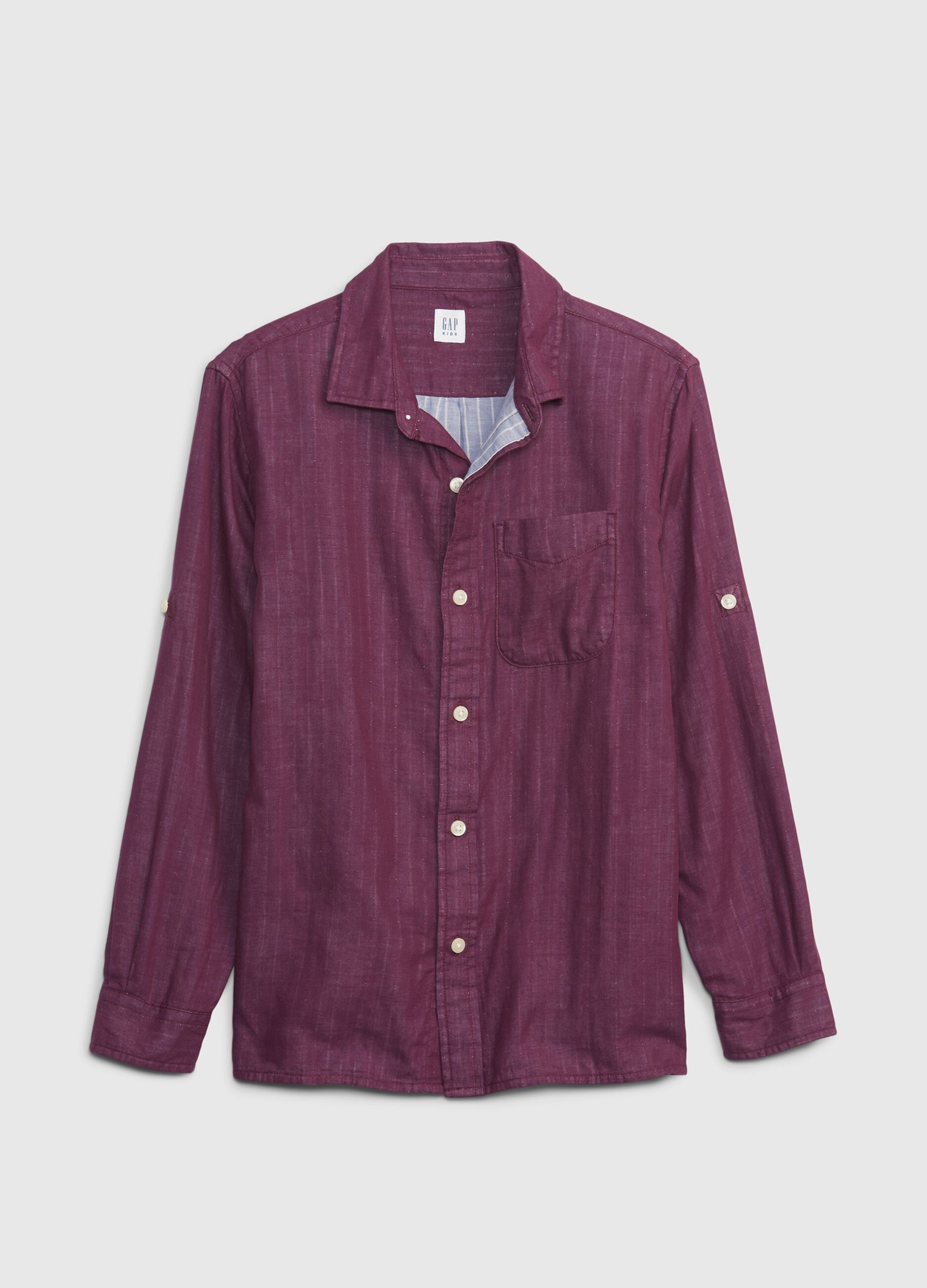 Check shirt with roll-up sleeves_2