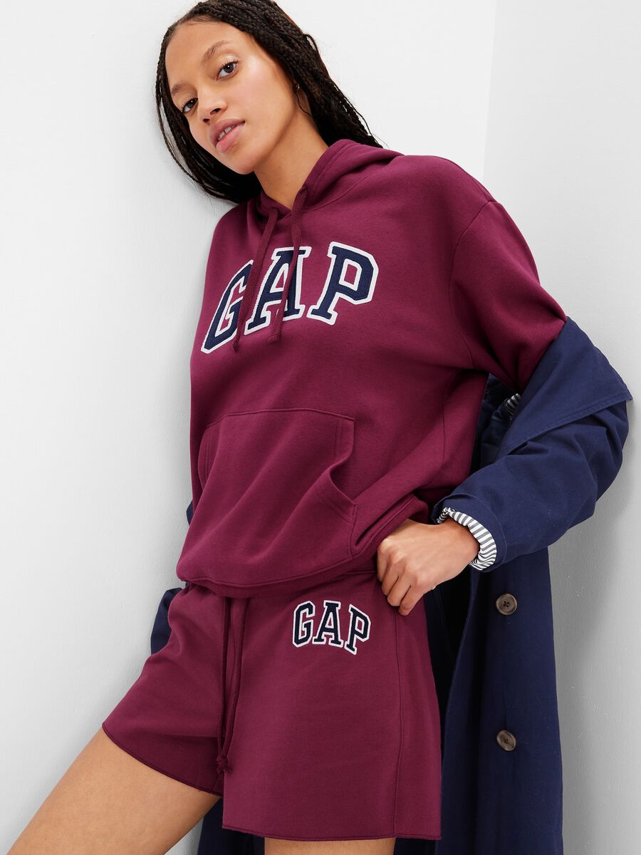 Felpa con cappuccio ricamo logo Donna_3