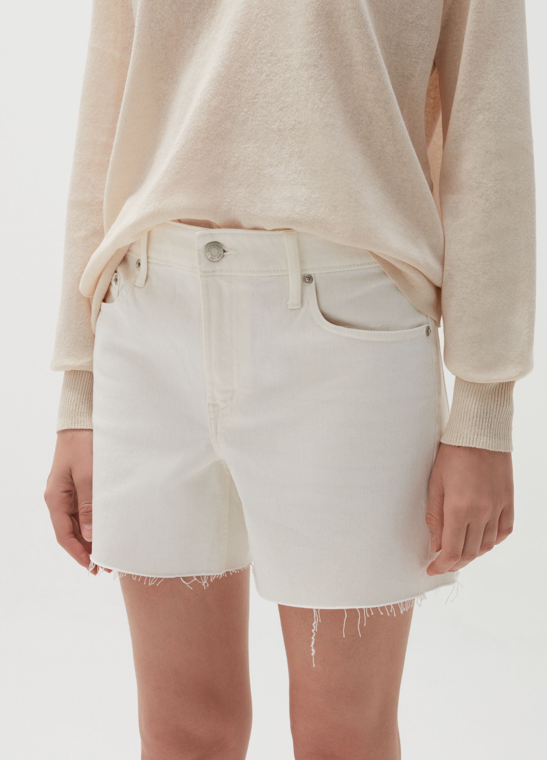 Shorts in denim tinta unita